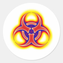 Biohazard Glow Round Sticker