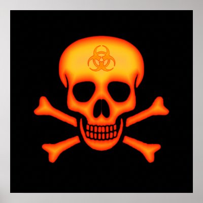 Biohazard Skull & Crossbones Poster by yarddawg