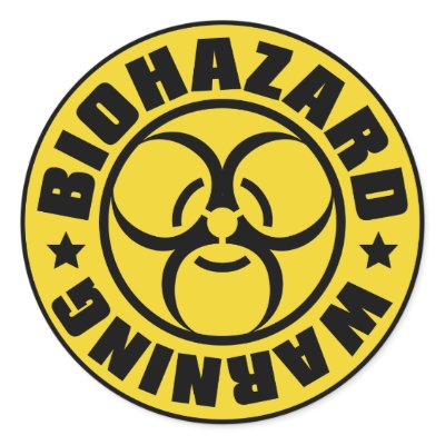 BIOHAZARD ROUND STICKER by auraclover