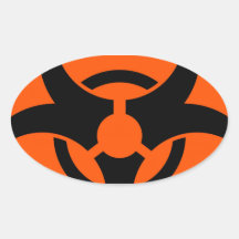 Biohazard Symbol Oval Sticker