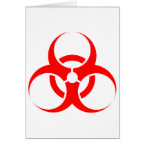 Biohazard symbol red greeting card