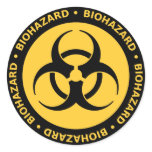 Biohazard Symbol Sticker w/ Text
