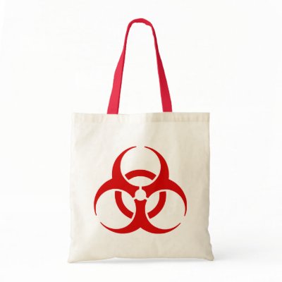 biohazard ! warning danger canvas bags by anacletocold