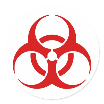 biohazard ! warning danger round stickers by anacletocold