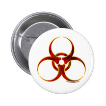 Biohazard Warning Symbol Button