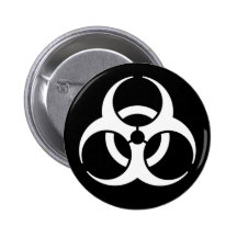 biohazard white on black pins