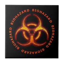 Biohazard Zombie Warning Ceramic Tiles