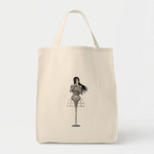 Biomechannequin Woman 3 - 3D Goth Mannequin Tote Bags