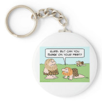 biped caveman think on feet keychains