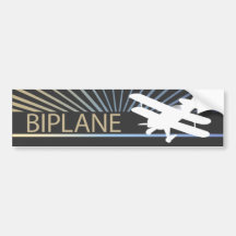 Biplane Airplane Bumper Sticker