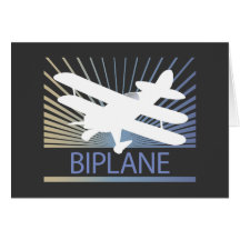 Biplane Airplane Greeting Card