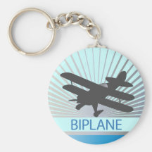 Biplane Airplane Key Chains