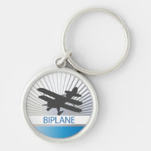 Biplane Airplane Keychain