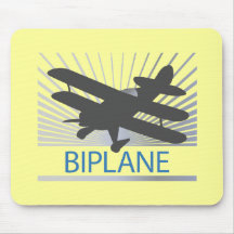 Biplane Airplane Mouse Pad