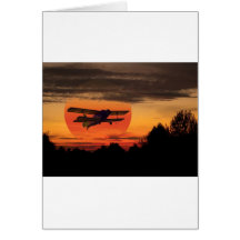 biplane greeting card