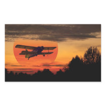 biplane rectangle sticker