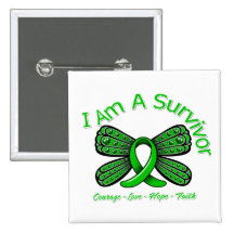 Bipolar Disorder Butterfly I Am A Survivor Pinback Buttons