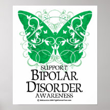 Bipolar Disorder Butterfly Poster