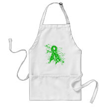 Bipolar Disorder Floral Swirls Ribbon Aprons