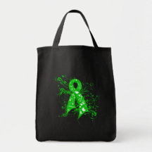 Bipolar Disorder Floral Swirls Ribbon Canvas Bag