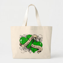 Bipolar Disorder Hope Faith Dual Hearts Canvas Bag