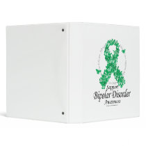 Bipolar Disorder Ribbon of Butterflies Vinyl Binders