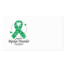 Bipolar Disorder Ribbon of Butterflies Business Card Templates