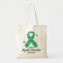 Bipolar Disorder Ribbon of Butterflies Tote Bag