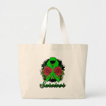 Bipolar Disorder Survivor Rose Grunge Tattoo Tote Bag