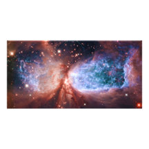 Bipolar Star Forming Region Sharpless 2-106 Nebula Photo Card Template