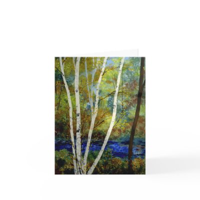 Birch Stream Card by Maine_Art