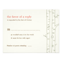 Birch Trees Wedding RSVP Card - Custom Custom Invitations