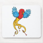 Bird 3 ~ Vintage Forties Tattoo Bird Art Mouse Pads