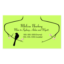 Bird And Blossoms Silhouette Calling Card Business Card Templates
