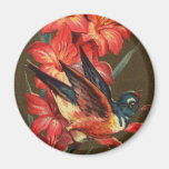 Bird and Gladiolas Victorian Magnet