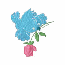 Bird and Rose Embroidered Women's Polo T-Shirt