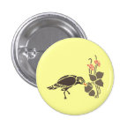Bird Birds Eating Food Flower Black Art Cartoon Pin