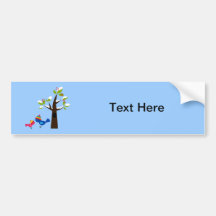 Bird Birds Mom Kid Family Tree Cute Cartoon Animal Bumper Sticker