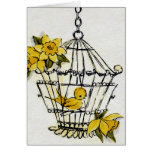 Bird Cage and Flowers Cards