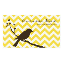 Bird Chevron Business Card (yellow)