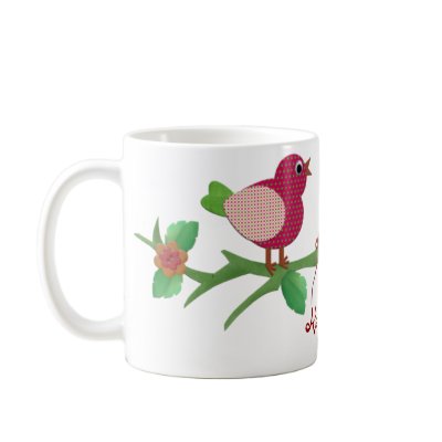 Bird Collage Personaized Name Mug by pinkladybugs