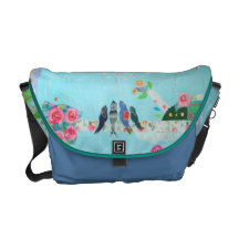 Bird Family Art Collage Commuter Bags