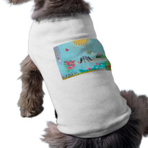 Bird Family Art Collage Dog Shirt