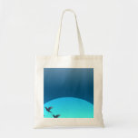 Bird flight at moon light tote bag
