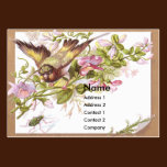 Bird, Flowers & Bug Victorian Trade Card business cards