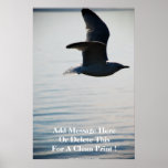 Bird Flying Low Over Water !! Customize This !! Posters