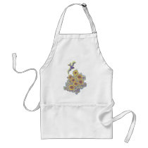 Bird flying over Sunflower Garden, Apron