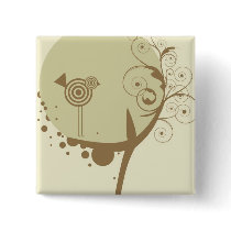 Bird House Pinback Button