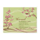 Bird House Moving Announcement Postcard Green