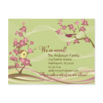 Bird House Moving Announcement Postcard Green